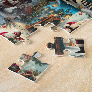 Vintage Christmas Collage Retro Holiday Puzzle