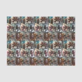 Vintage Christmas Collage | Retro Holiday Seidenpapier