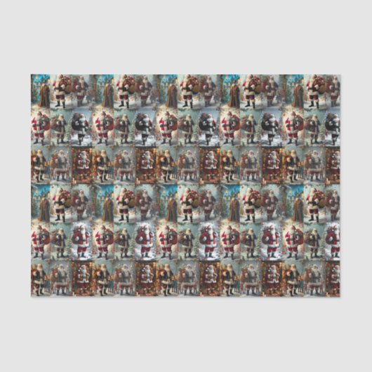 Vintage Christmas Collage | Retro Holiday Seidenpapier (Vorderseite)