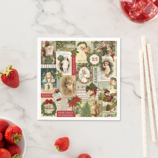 VINTAGE CHRISTMAS COLLAGE SERVIETTE (Beispiel)