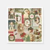 VINTAGE CHRISTMAS COLLAGE SERVIETTE (Vorderseite)