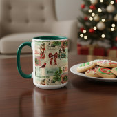 Vintage Christmas Collage Tasse