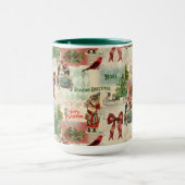 Vintage Christmas Collage Tasse (Zentrum)