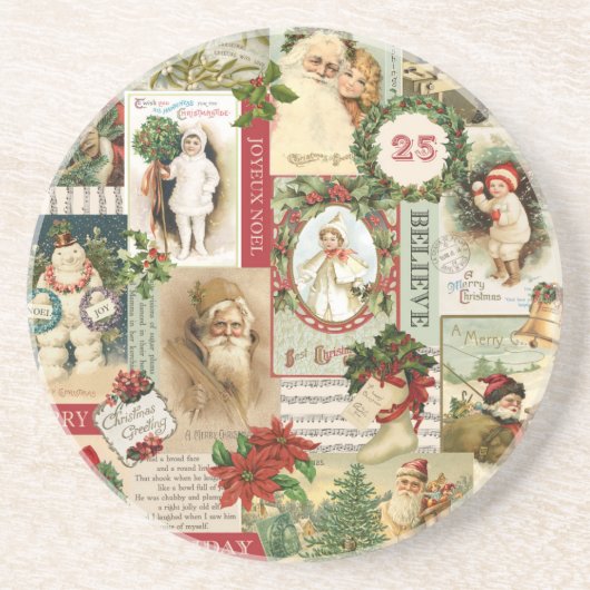 VINTAGE CHRISTMAS COLLAGE UNTERSETZER (Vorne)