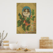 Vintage Christmas Collie Poster (Küche)