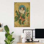 Vintage Christmas Collie Poster (Heimbüro)