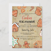 Vintage Christmas Cookie Exchange Weihnachtsfeiert Einladung (Vorderseite)