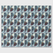 Vintage Christmas Dampflokomotive Geschenkpapier (Flach)