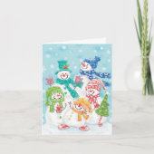 Vintage Christmas Danke Feiertagskarte (Vorderseite)