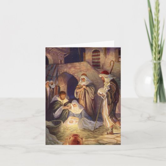 Vintage Christmas Danke Feiertagskarte (Vorderseite)