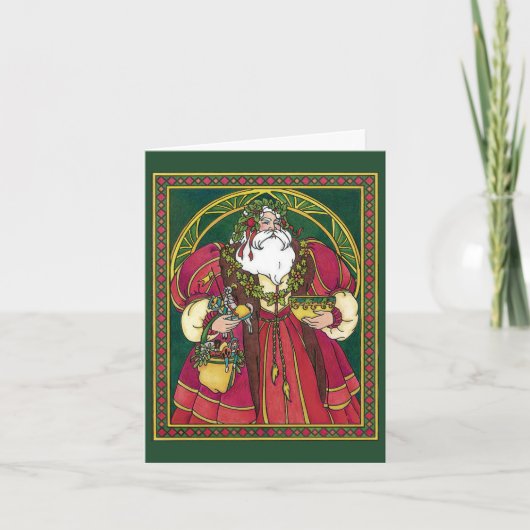 Vintage Christmas Danke Feiertagskarte (Vorderseite)