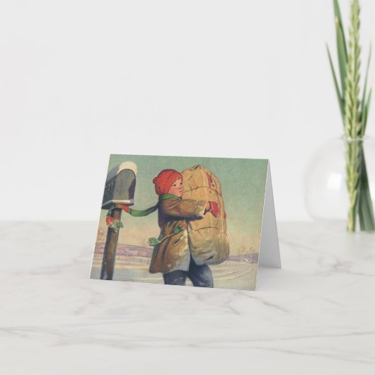 Vintage Christmas Danke Feiertagskarte (Vorderseite)