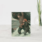 Vintage Christmas Danke Feiertagskarte (Vorderseite)