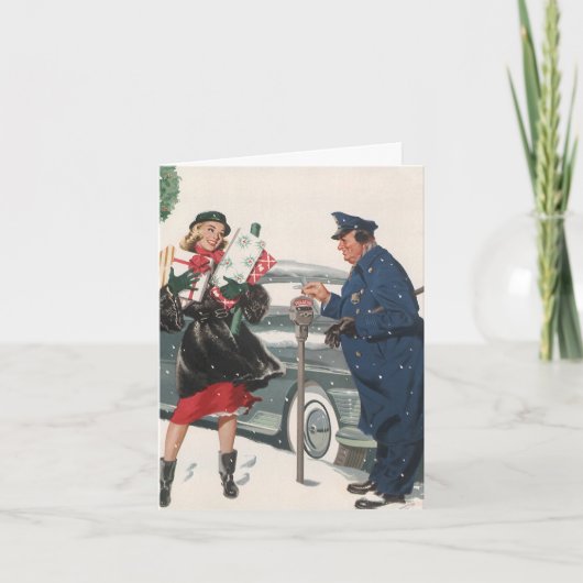 Vintage Christmas Danke Feiertagskarte (Vorderseite)