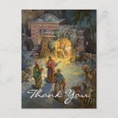 Vintage Christmas Danke Postkarte (Vorderseite)