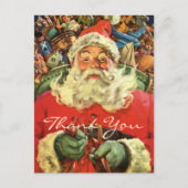 Vintage Christmas Danke Postkarte (Vorderseite)