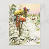 Vintage Christmas Danke Postkarte (Vorderseite)