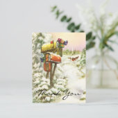 Vintage Christmas Danke Postkarte (Stehend Vorderseite)