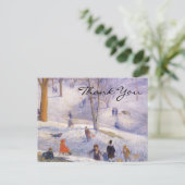 Vintage Christmas Danke Postkarte (Stehend Vorderseite)