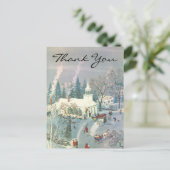 Vintage Christmas Danke Postkarte (Stehend Vorderseite)