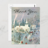 Vintage Christmas Danke Postkarte (Vorne/Hinten)