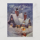 Vintage Christmas Danke Postkarte (Vorderseite)