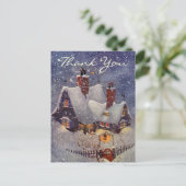 Vintage Christmas Danke Postkarte (Stehend Vorderseite)