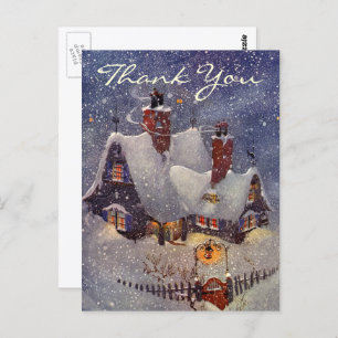 Vintage Christmas Danke Postkarte