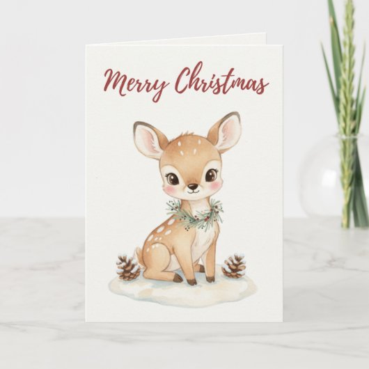 Vintage Christmas Deer Card – Tradition Treasures Karte (Vorderseite)