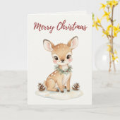 Vintage Christmas Deer Card – Tradition Treasures Karte (Gelbe Blume)