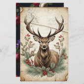 Vintage Christmas Deer Decoupage Art (Vorne/Hinten)