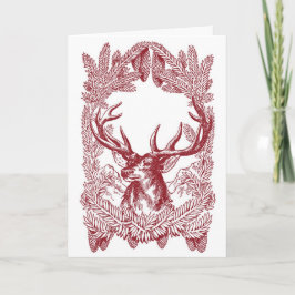 Vintage Christmas Deer Feiertagskarte