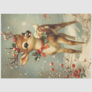 Vintage Christmas Deer Seidenpapier
