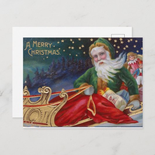 VINTAGE CHRISTMAS-DESIGN FEIERTAGSPOSTKARTE (Vorne/Hinten)