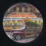 Vintage Christmas Diner Pappteller<br><div class="desc">Vintage Weihnachtsessen</div>