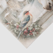 Vintage Christmas Donkey And Robin Decoupage Seidenpapier (Ausschnitt)