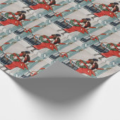 Vintage Christmas Doorstep Illustration Geschenkpapier (Ecke)