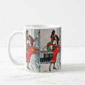 Vintage Christmas Doorstep Illustration Kaffeetasse (Links)