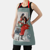 Vintage Christmas Doorstep Illustration Schürze (InSitu)