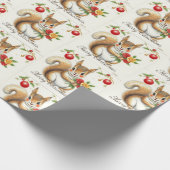 Vintage Christmas Eichhörnchen Geschenkpapier (Ecke)