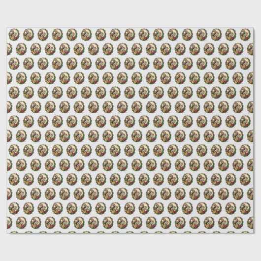 Vintage Christmas Eichhörnchen Geschenkpapier (Flach)