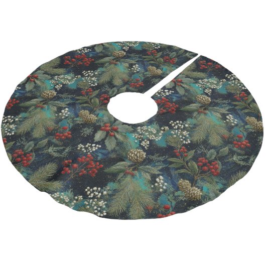 Vintage Christmas Elegant Sparkle II Polyester Weihnachtsbaumdecke (Schrägansicht)