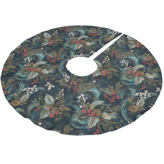 Vintage Christmas Elegant Sparkle Polyester Weihnachtsbaumdecke (Schrägansicht)