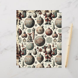 Vintage Christmas Ephemera Scrapbook Paper