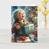 Vintage Christmas Eve Joy Personalisiert Karte (Gelbe Blume)