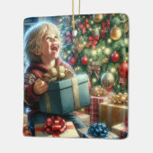 Vintage Christmas Eve Joy Personalisiert Keramikornament (Links)