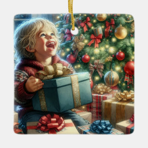 Vintage Christmas Eve Joy Personalisiert Keramikornament