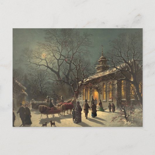 Vintage Christmas Eve Postcard Feiertagspostkarte (Vorderseite)