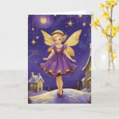 Vintage Christmas Fairy Art Custom Text Karte (Gelbe Blume)