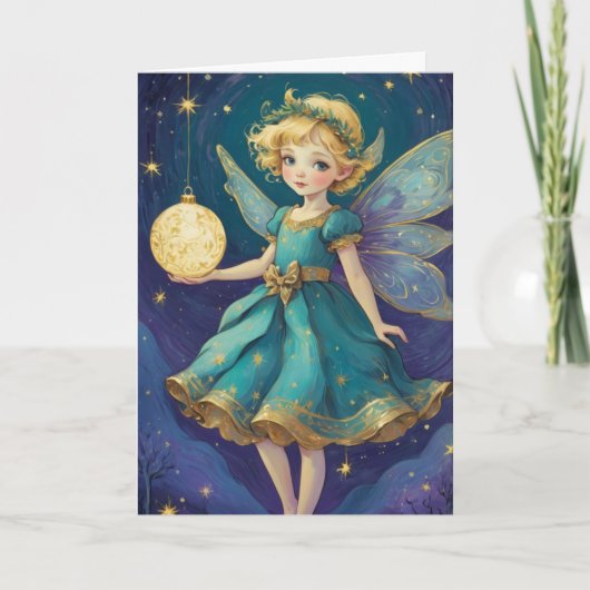 Vintage Christmas Fairy Personalisiert Viktorianis Karte (Vorderseite)